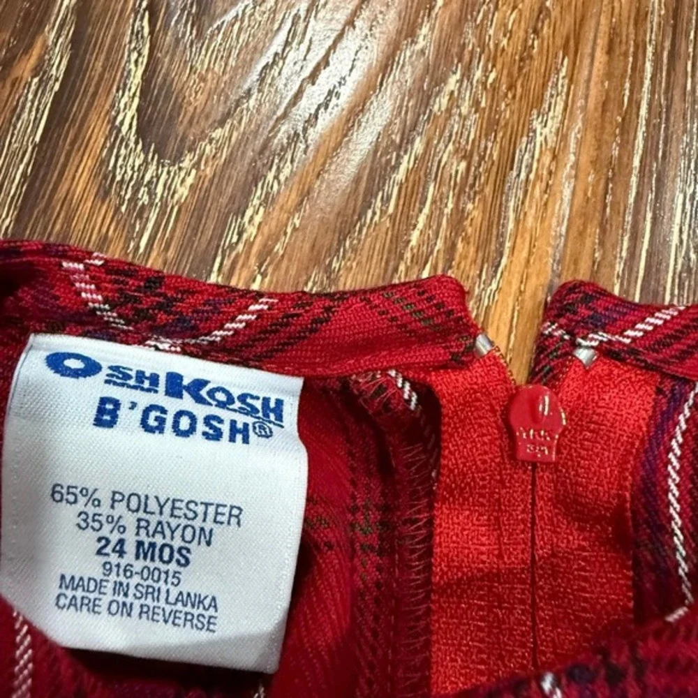 VTG OshKosh B'gosh & Childrens Place Plaid‎ Dress Bundle Red Yellow Girls 18-24M